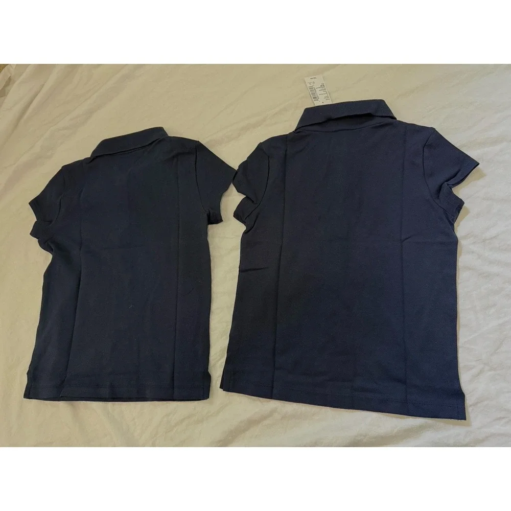 2Pk The Children's Place Polo Shirt Girls S 5/6 Blue Stretch School Uniform Top